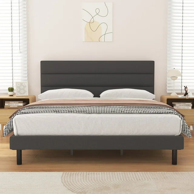 Bed Frame, LAFGUR Full Size Platform Bed with Fabric Upholstered Headboard, Full-6323412484