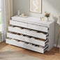 LAFGUR 6 Drawer Double Dresser, Wood Storage Side Cabinet Chest with Deep Drawers, Wide Storage Organizer Cabinet for Bedroom Living Room, Nursery Kitchen Office,White