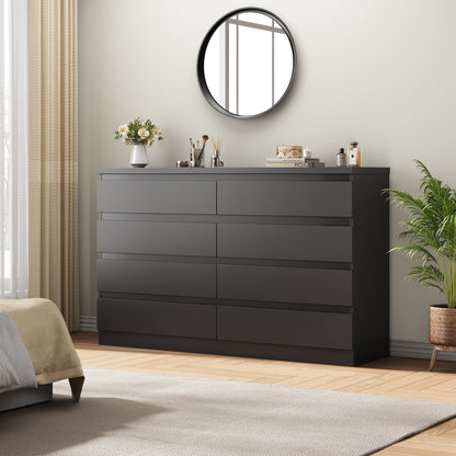 LAFGUR 6 Drawer Double Dresser, Wood Storage Side Cabinet Chest with Deep Drawers, Wide Storage Organizer Cabinet for Bedroom Living Room, Nursery Kitchen Office,White