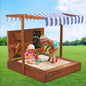 Outdoor Sandbox For Kids, Sand Pit With Adjustable Cover & Sand Funnel & Drawing Board, Kids Outdoor Sand Box Play For Backyard, Garden, Beach, Outdoor Patio