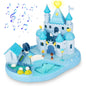 Princess Castle Toys Playset, Magnetic Princess Dream House with 2 Mini Figures, Ice and Snow Dollhouse DIY Building Castle with Light & Music for Pretend Play, Gift for Girls Toys Ages 3+