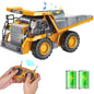 RC Dump Truck , 9-Channel Remote Control Car with Metal Bed & Light,Construction Truck Birthday Gift for Ages 3-12