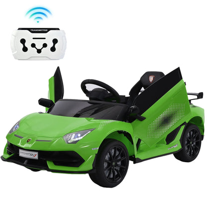 Electric Car for Kids 12V Licensed Lamborghini Sports Car ,Kids Toys with Remote Control, MP3 Player, LED Headlights & Hydraulic Doors