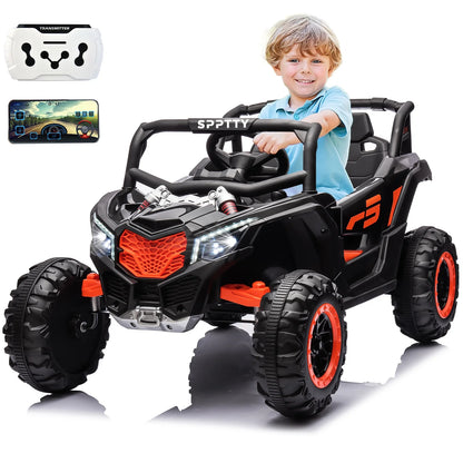 24V Kids Ride on Car,PU Leather 2 Seater Powered off-Road, Electric Vehicles with Remote Control, UTV for 3-8 Years Boys Girls