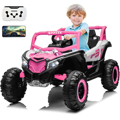 24V Kids Ride on Car,PU Leather 2 Seater Powered off-Road, Electric Vehicles with Remote Control, UTV for 3-8 Years Boys Girls