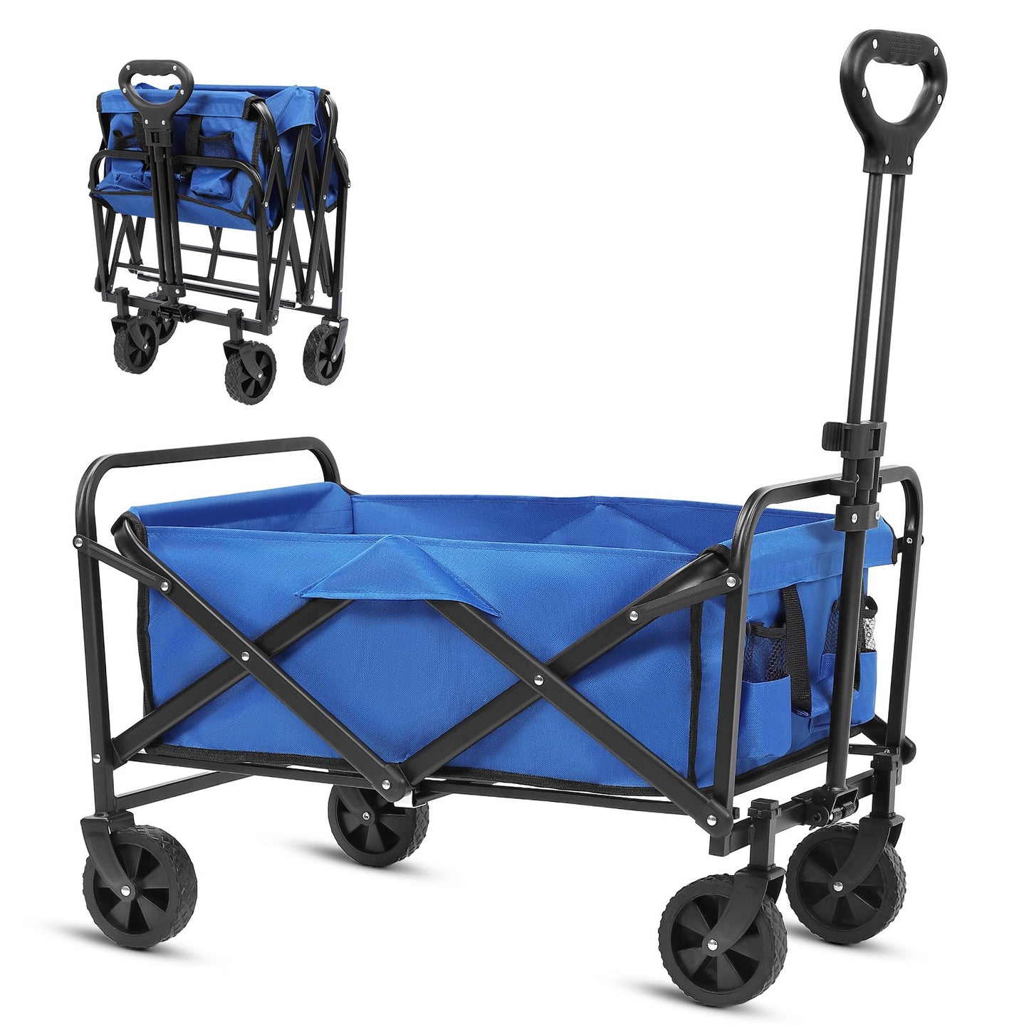 Collapsible Wagon,Foldable Garden Cart,Utility Grocery Shopping Cart for Camping,Sports