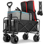 Collapsible Wagon,Foldable Garden Cart,Utility Grocery Shopping Cart for Camping,Sports