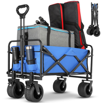 Collapsible Wagon,Foldable Garden Cart,Utility Grocery Shopping Cart for Camping,Sports