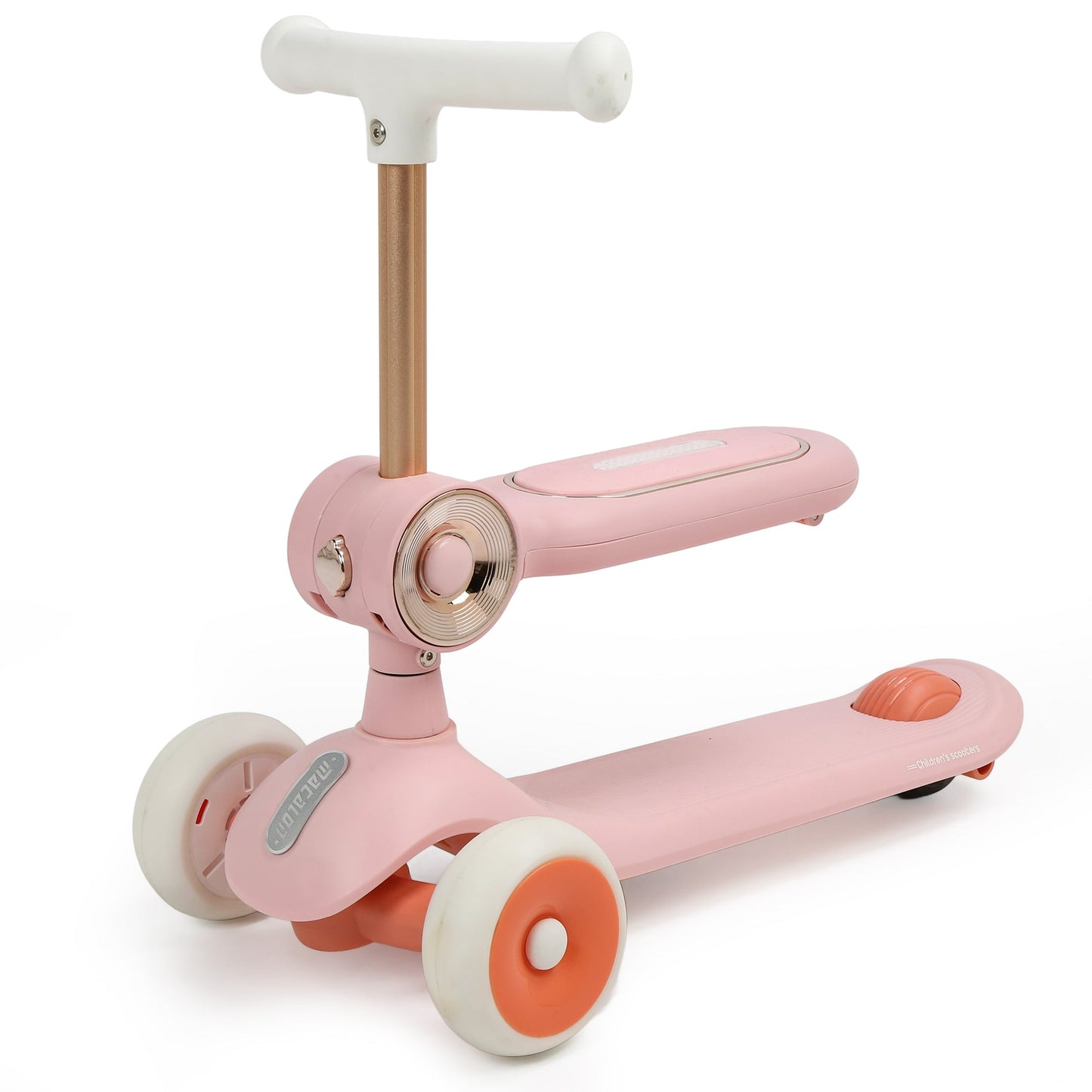 Kids Scooter with Removable Seat & 3 Extra Wide PU Light-Up Wheels, Adjustable Height Handlebar Kick Scooter for Kids Ages 2-12