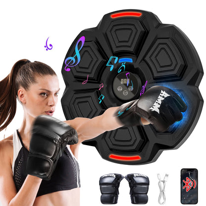 Upgraded Adult Smart Music Boxing Machine, Electronic Boxing Machine with Boxing Gloves, Boxing Music Fitness Machine with Smart Display, Smart Boxing Machine Wall-mounted Music for Home and Gym