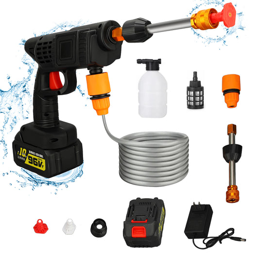 Cordless Pressure Washer, 21V 900PSI High Pressure Cordless Power Washer with Portable 2 Nozzles 16.4FT Water Pipe Power Cleaner for Patio Cleaning Car Washing