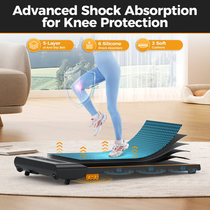 2 in 1 Walking Pad ,Electric Treadmill with Speaker and Remote Control, 2.5HP Walking Jogging Machine for Home/Office