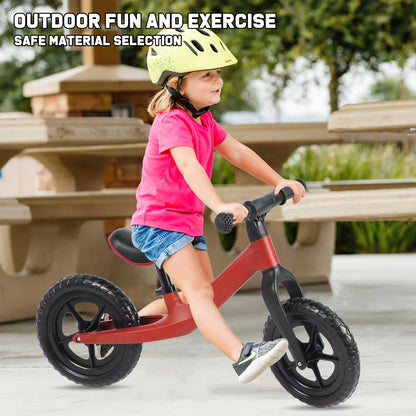 12" Balance Bike for Kids Toddlers Age 18 Months to 5 Years Old Boys Girls Baby Balance Bike Bicycle Gift for 2-4 yrs Old,Red