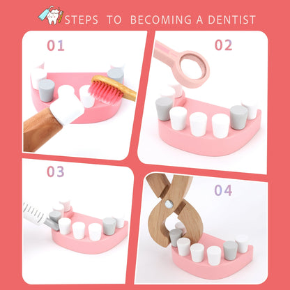 Doctor Kit For Kids, Doctor Playset, Pretend Doctor Kit Dentist Medical Kit With Stethoscope,Gift For 3 4 5 Year Old Boys And Girls (Pink)