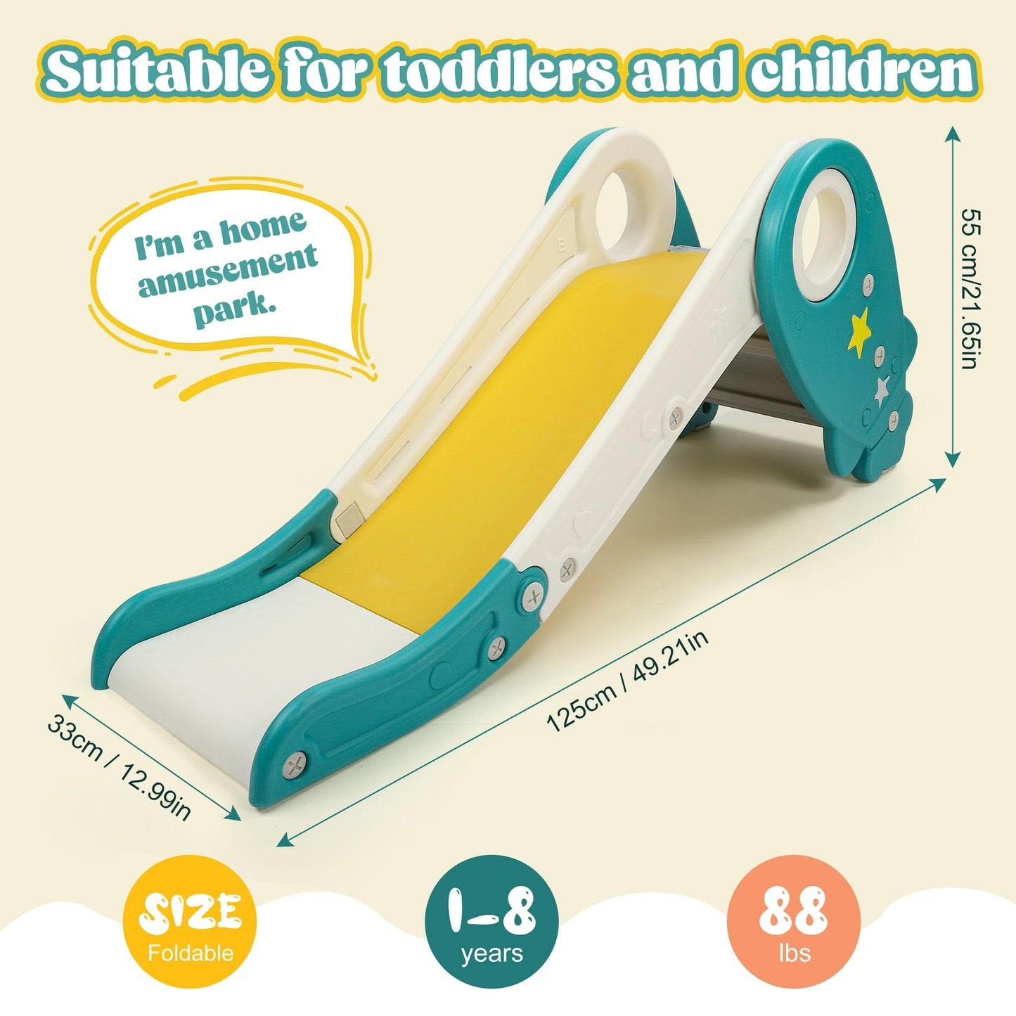 2 In 1 Slides For Kids, Toddler Slide Indoor Or Outdoor Toddler Climber Slide Playset