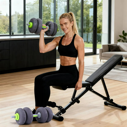 KALNUR Soft Adjustable Dumbbells 44lbs Floor Friendly, 4-in-1 Free Weights Set with Barbell & Kettlebell Function,Compact Strength Equipment for Home Gym,Small Space Workout for Men & Women