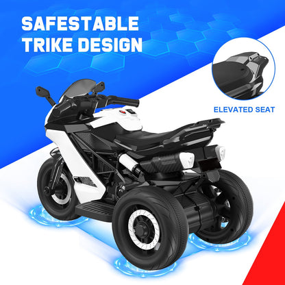 KALNUR 12V Motorcycle for Kids, Electric Motorcycle with 3 Wheels&Music ,Ride on Toys for Boy Girl