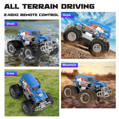 Amphibious Remote Control Car Toys for Boys Girls 2.4GHz 1:16 All Terrain Off-Road RC Car Waterproof RC Monster Truck Kids Pool Toys Remote Control Boat Gifts for Christmas