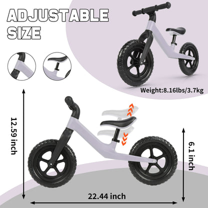 Toddler Balance Bike for 24 Months to 5 Years Old 12" Kids Balance Bicycle Gift for Age 2-3 Boys Girls