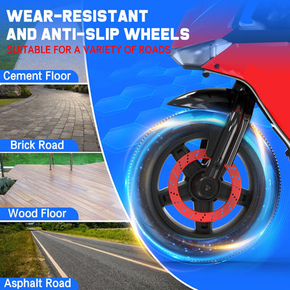 12V Motorcycle for Kids, Electric Motorcycle with 3 Wheels&Music ,Ride on Toys for Boy Girl