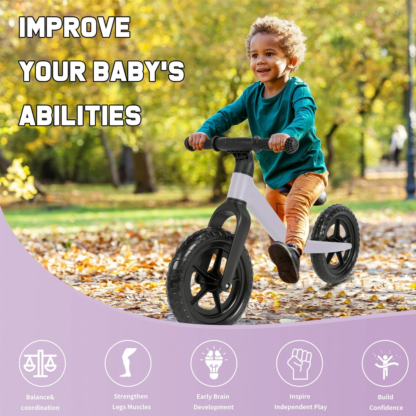 Toddler Balance Bike for 24 Months to 5 Years Old 12" Kids Balance Bicycle Gift for Age 2-3 Boys Girls