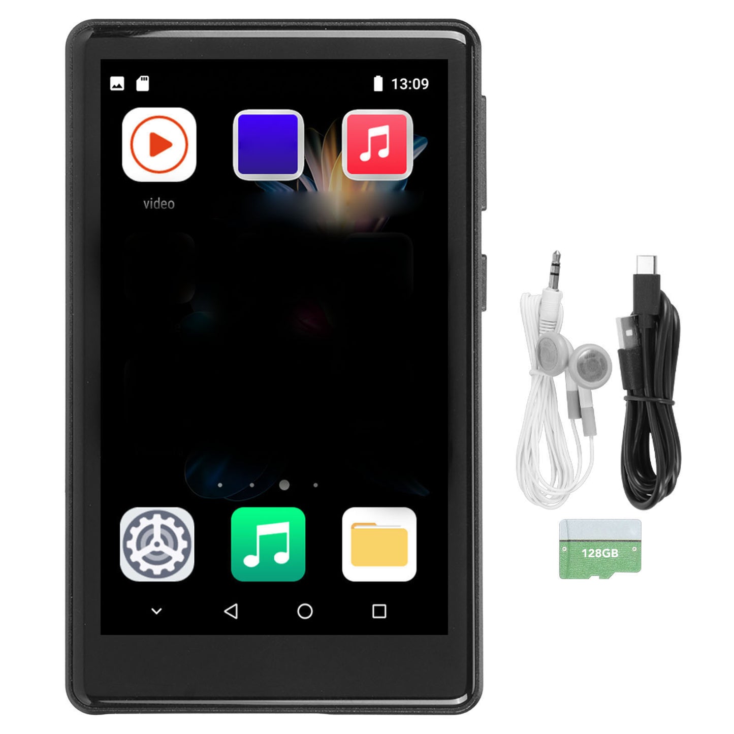 144GB MP3 Player with Bluetooth and WiFi, 4.0" Full Touchscreen MP3 MP4 Player for Kids, Android Music Player with Speaker, Browser, Audible, E-Book, Support Up to 256GB, Black