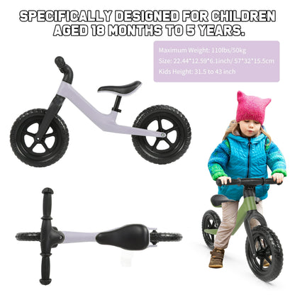 Toddler Balance Bike for 24 Months to 5 Years Old 12" Kids Balance Bicycle Gift for Age 2-3 Boys Girls