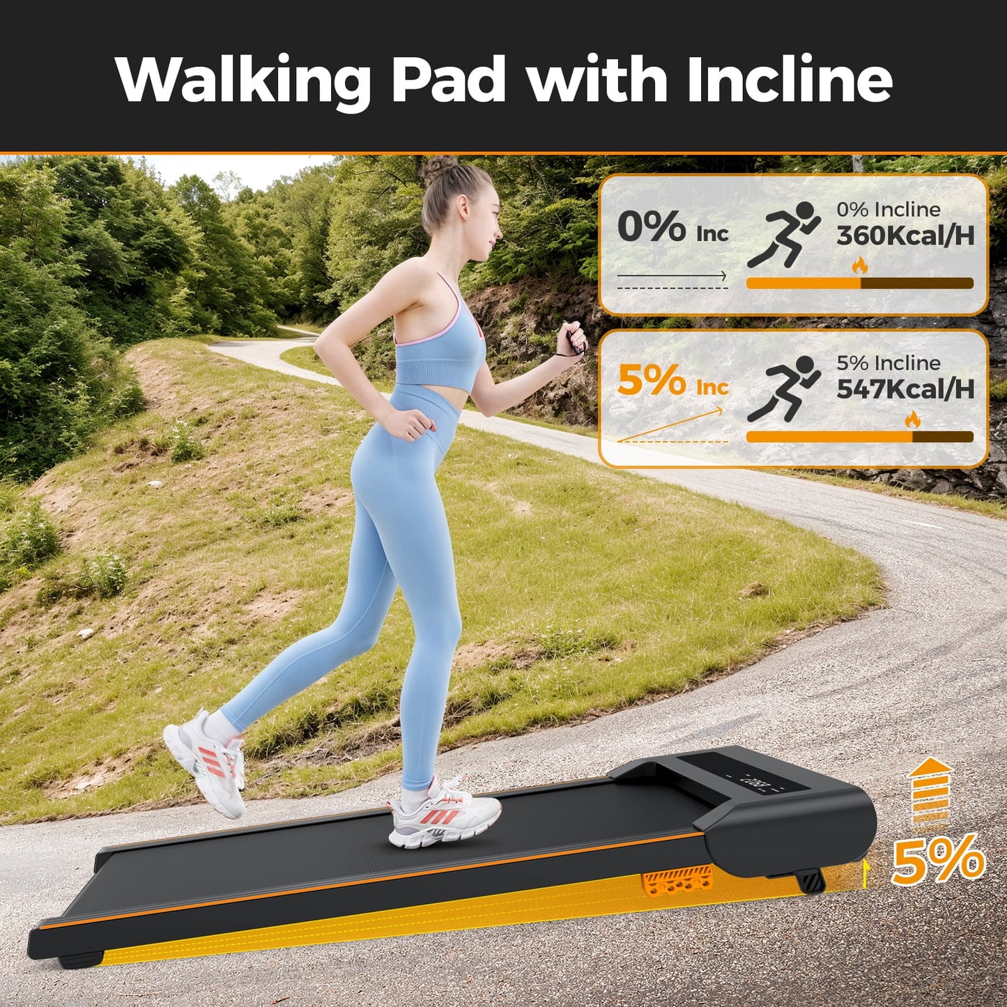 2 in 1 Walking Pad ,Electric Treadmill with Speaker and Remote Control, 2.5HP Walking Jogging Machine for Home/Office