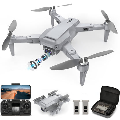 GPS Drone with Dual Camera for Adults 4K, LH-X68G 1080P HD Wifi FPV Brushless RC Mini Drones with Remote, Quadcopter for Beginners Kids, Auto Return, 2 Batteries & Storage Bag