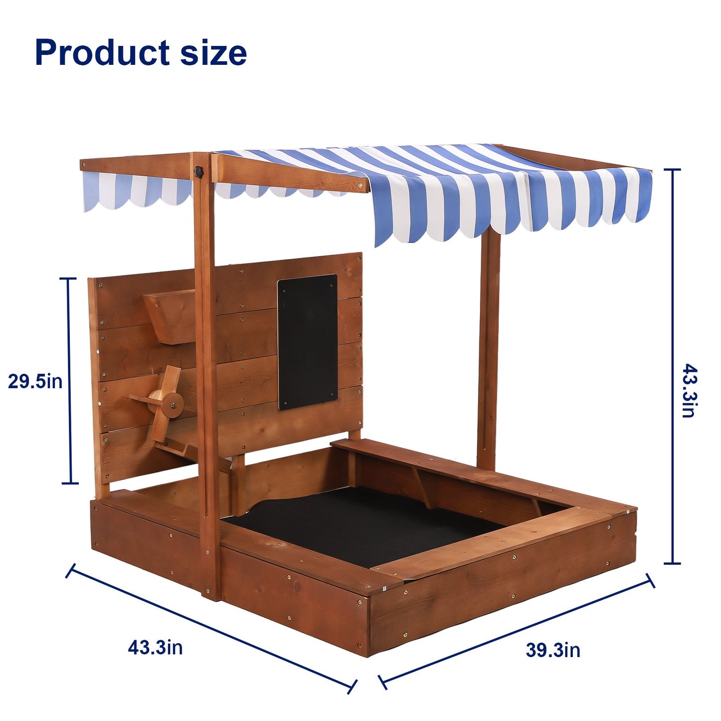 Outdoor Sandbox For Kids, Sand Pit With Adjustable Cover & Sand Funnel & Drawing Board, Kids Outdoor Sand Box Play For Backyard, Garden, Beach, Outdoor Patio