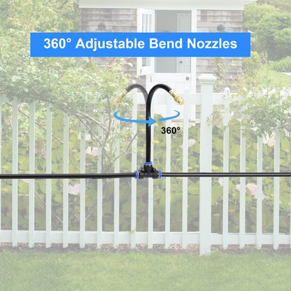 65Ft Drip Irrigation System,Upgrade 360° Adjustable Garden Irrigation Kit with 20pcs Copper Nozzles for Outdoor Plants, Lawn & Garden Use
