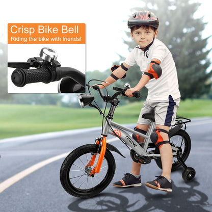 16 inch Kids Bike with Headlight & Training Wheels Children Adjustable Seat Handlebar for Boys Girls Age 3-8 Years Old Birthday Gift