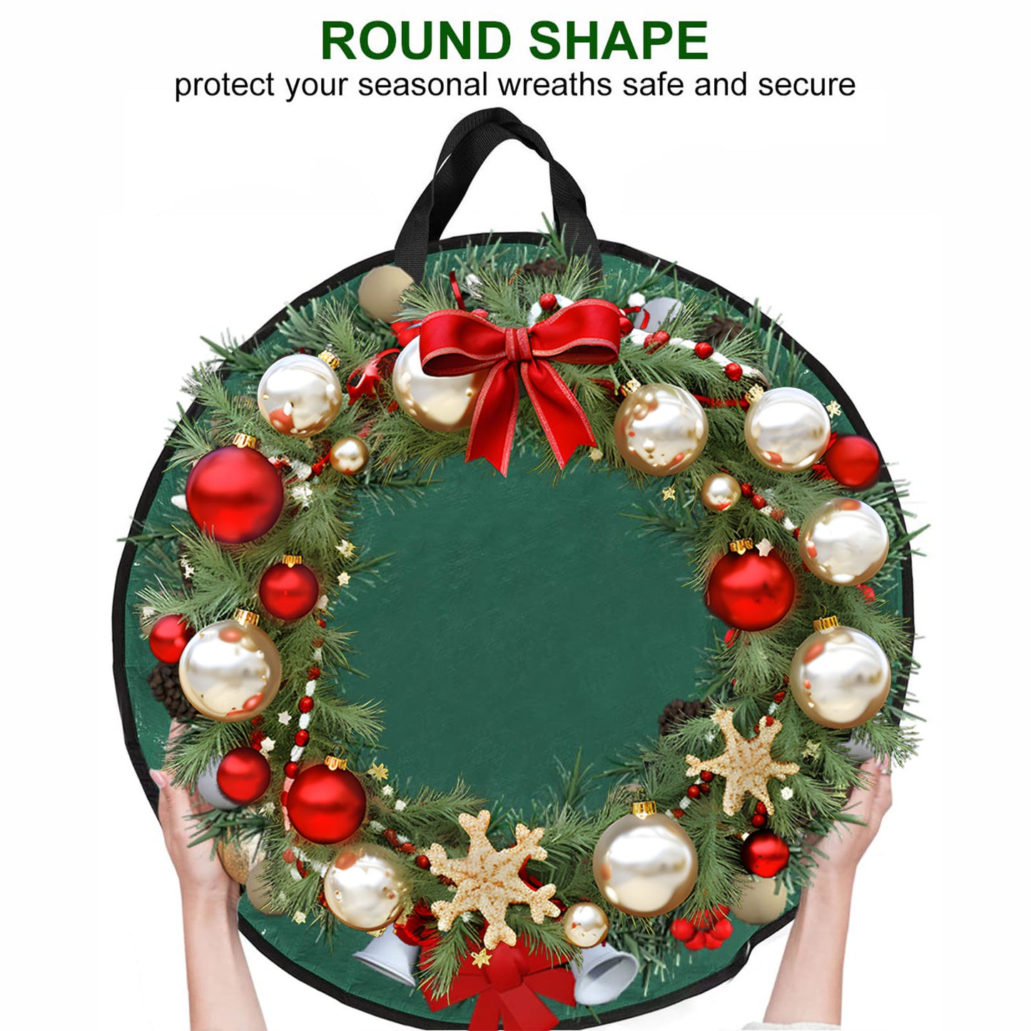 3 Pack Christmas Tree Storage Bag for 7.5 Ft Artificial Trees Up, Waterproof with Reinforced Carrying Handles, Xmas Holiday Garland Bag Storage Case (Green)