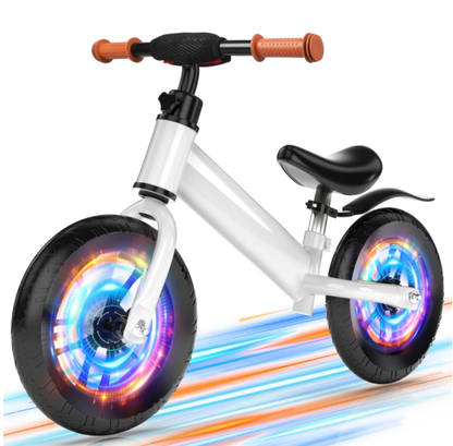 Kids 12'' Balance Bike Ride with Lighting up Wheels No Pedal Bike for Toddlers Age 2-5