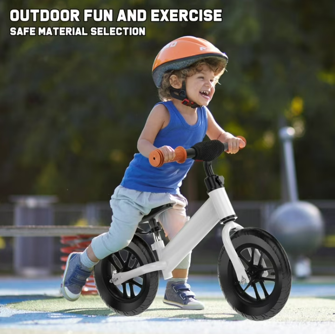 Kids 12'' Balance Bike Ride with Lighting up Wheels No Pedal Bike for Toddlers Age 2-5