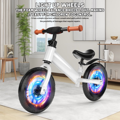 Kids 12'' Balance Bike Ride with Lighting up Wheels No Pedal Bike for Toddlers Age 2-5