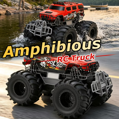 1:16 Scale RC Car Amphibious Remote Control Car Truck All Terrain Toy Vehicle Off Road Truck for Kids 6-12, Red