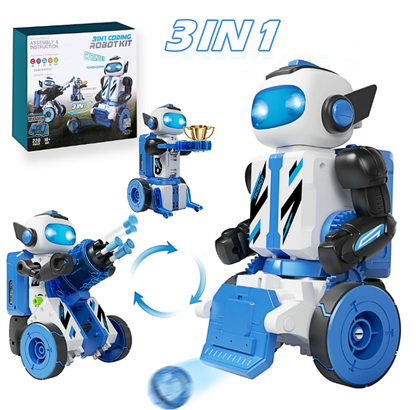 STEM Building Toys for Boys Remote Control & Programmable Robots Building Kit 3-in-1 DIY Mechanical Coding Robot Gifts for Kids Ages 8-14+