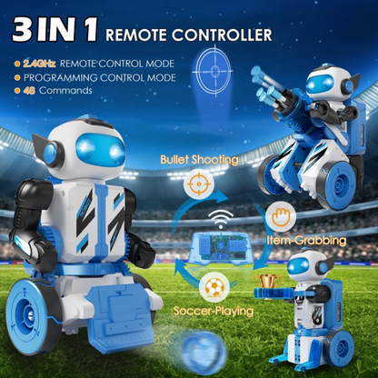 STEM Building Toys for Boys Remote Control & Programmable Robots Building Kit 3-in-1 DIY Mechanical Coding Robot Gifts for Kids Ages 8-14+