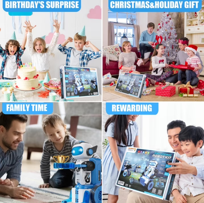 STEM Building Toys for Boys Remote Control & Programmable Robots Building Kit 3-in-1 DIY Mechanical Coding Robot Gifts for Kids Ages 8-14+