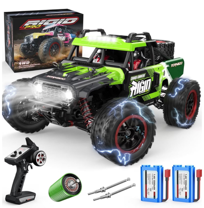 RC Cars 1:14 4WD High Speed Remote Control Truck 60+km/h Fast All Terrain Off Road RC Truck Toy Gifts for Kids Adults, 2 Batteries
