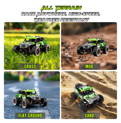 RC Cars 1:14 4WD High Speed Remote Control Truck 60+km/h Fast All Terrain Off Road RC Truck Toy Gifts for Kids Adults, 2 Batteries